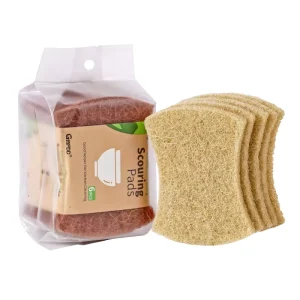 0.8cm Waist Shaped Sisal Scouring Pad Cleaning Cloth Durable Natural Biodegradable Cellulose Coconuts brown Sponge Factory