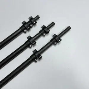 1.5m Flip Lock Carbon Fiber Telescopic Pole Extending Tool Extension Mast Metal Detector Rod Handle