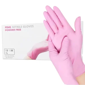 100/50PCS Pink Disposable Nitrile Gloves Household Cleaning Gloves Waterproof Household Cleaning Glove for Kitchen Beauty Salons