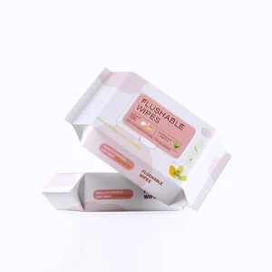 100% Biodegradable Home Compostable Hygienic Toilet Flushable Wet Paper Wipes Tissues Super Soft for Cleaning