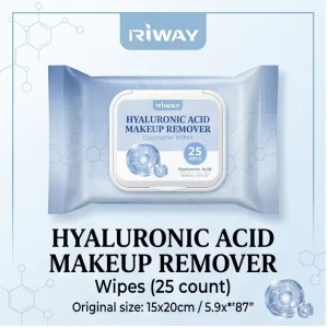 100% Biodegradable Hyaluronic Acid Makeup Remover Wipes Organic Plant-Based Deep Cleansing Gentle for Sensitive Skin Custom Logo