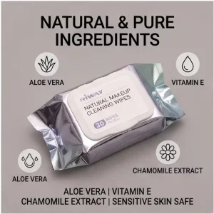 100% Biodegradable Natural Makeup Remover Wipes Plant-Based Heavy Duty Facial Cleansing Tissues Private Label Clean Beauty OEM
