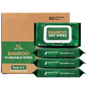 100% Biodegradable Soft Cleansing Spunlace Wet Wipes Plastic Free Flushable Adult Personal Care Cleaning Factory OEM UK Ban