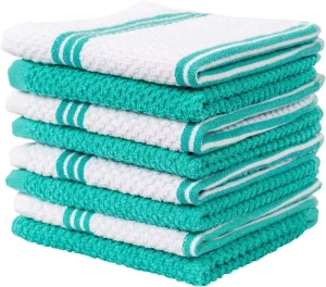 100% Cotton Absorbent Dish Towels Size 12″ X 12″ for Washing Dishes, Kitchen Rags and Washcloths for Dishes Kitchen Customized