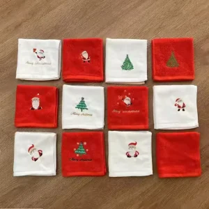100% Cotton Christmas Kitchen Towel Reusable Holiday Dish Towel Xmas Gift
