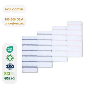100% Cotton Custom Kitchen Towel High Quality Solid Color Eco Friendly 50x70cm 450 GSM OEKO TEX Certified Soft Fabric Quick Dry