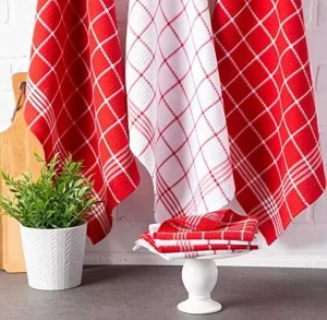 100% Cotton Dish Cleaning Cloths Quick-Dry Kitchen Towels and Linen Tea Towels Set Woven Technique