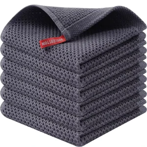 100% Cotton Kitchen Dish Cloths Waffle Weave Ultra Soft Kitchen Towel