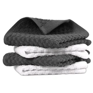 100% Cotton Kitchen Dishcloths Quick-Dry Soft Towels for Home Cleaning Woven in Plain Style