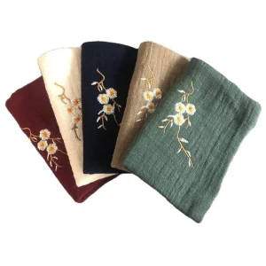 100% Cotton Kitchen Linen Tea Towels Customizable Soft Quick Dry Embroidered Plain Style for Home Use Woven Technics