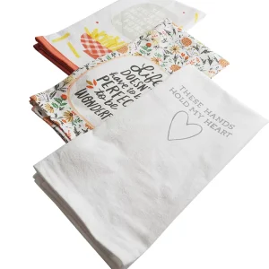 100% Cotton Kitchen & Tea Towels Flour Sack Printed Towel Soft Absorbent Eco-Friendly with Custom Design