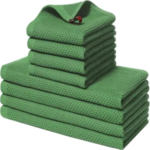100% Cotton Kitchen Towel 12 X 12-13 X 28 Inches Ultra Soft Hand Waffle Absorbent Dish Cloths Woven Technique for