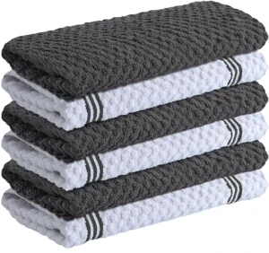 100% Cotton Kitchen Towels 15×25 Inch Extra Soft Tea Towels Super Absorbent and Napkins