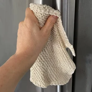 100% Cotton Knitted Eco-Friendly Kitchen Towels with Floral Pattern Quick-Dry Roll Pack Dish Cloths for Home Use and Dishwashing