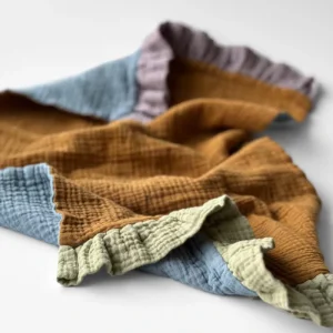 100% Cotton Knitted Ruffled Gauze Kitchen Towel Multi Color Plaid Pattern Super Strong Water Absorption Square Shape Hanging