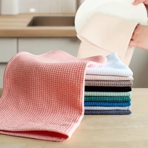 100% Cotton Solid Color Waffle Dish Cloth Set Tea Towels Hand Towels Waffle Weave Dish Cloth Warm Taupe Color