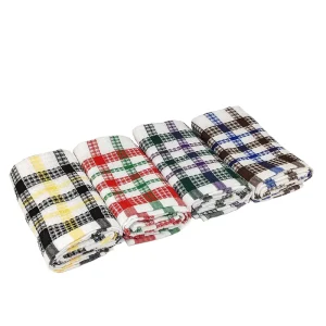 100% Cotton Tea Towel Colorful Checkered Kitchen Cleaning Towel, Multi-functional Large Absorbent Pure Cotton Dishwashing Cloth