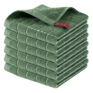 100% Cotton Terry Woven Kitchen Towels Checkered Design Soft and Super Absorbent Quick Dry Dish Towels