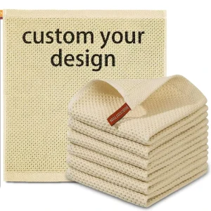 100% Cotton Waffle Custom Kitchen Towel 6 Pack Dishcloths Sets Soft Absorbent Quick Drying Dish Towels
