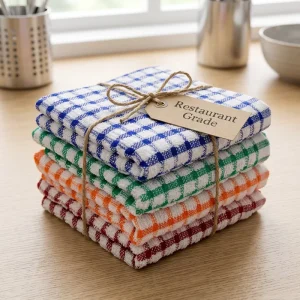 100% Cotton Waffle Weave Towels Super Absorbent Thickened Kitchen Dish Towels for Professional Cleaning