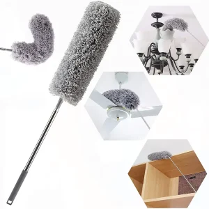 100 Inch Telescopic Stainless Steel Extendable Adjustable High Reach Microfiber Feather Ceiling Rod Fan Dust duster