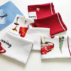 100% Indian Organic Cotton Custom Kitchen Towel Linen Plain Tea Towel and Colorful High Quality Dish Towels for Kitchen