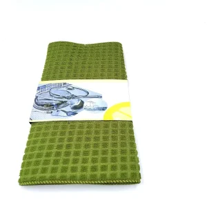 100% Microfiber Waffle Weave Kitchen Dish Drying Mat Soft Absorbent Quick Drying Dish Towels 12×16 Inches 5 Pack