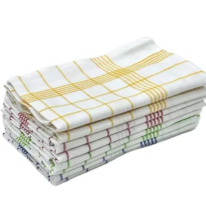 100% Natural Cotton Kitchen Towels 200 GSM Set of 12 Pieces (16x27Inches) Multi Purpose Kitchen Tea Towels