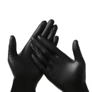 100% Nitrile 9 Inches Black Barber Gloves Beauty Salon Nail Glove Latex Free Black Nitrile Gloves