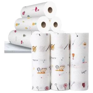 100% Non Woven Disposable Lightweight Kitchen Tea Towels with Super Absorbent Quick Drying Screen Printing Towels