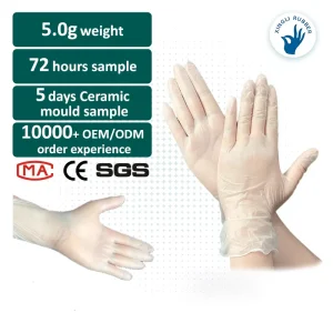 100 PCS Box Gloves Food Grade Restaurant Household Tattoo Disposable Clear Vinyl Powder Free Gloves