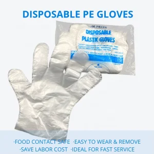 100 Pcs Transparent PE Waterproof Lightweight Disposable Gloves for Kitchen Use