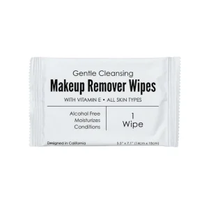 100% Recyclable Feminine Non Woven Private Label Individually Wrapped Makeup Remover Travel Wipes 10 Count for Hotel