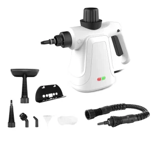 1000w Handheld Steam Cleaner 450mL Large Tank 9PCS Accessories Deep Cleaning for Kitchen Bathroom Car Sanitizes Surfaces