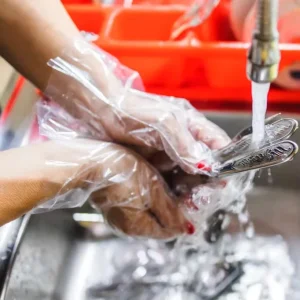 100PCS Disposable Kitchen Dish Washing Hand Gloves HDPE LDPE Material Waterproof Food Grade