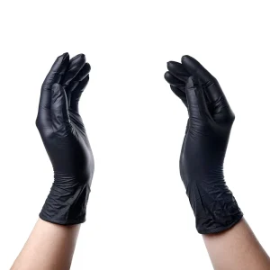 100pcs Box 9 Inch Black Nitrile Hand Gloves Manufacturers