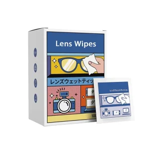 100pcs Packing Disposable Humid Eyeglass Cleaner Wipes Glasses Cleaning Paper Wipe for Lens Phone Camera