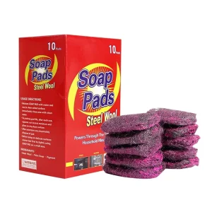 10PCS Disposable Steel Wool Scrubber Kitchen Cleaning Products Steel Wool Soap Pads