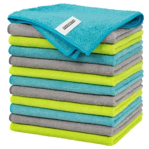 12*12inch Multi Functional Towels Highly Absorbent Rags Lint Free Streak Free Cloths for Car Kitchen Home Office