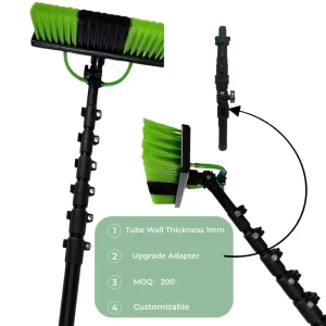 12/24/40 FT Customizable Water Fed Pole Window Cleaning System Carbon Fiber/Aluminum Telescopic Cleaning Brush