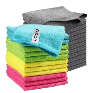 12 Pack Microfiber Cleaning Cloth Assorted 4 Colors Dry Rag and Towels for Kitchen Glass Cleaning
