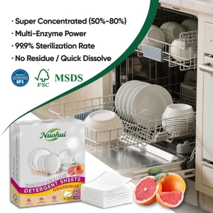 120 Loads Sustainable Eco Conscious Natural Kitchen Cleaning Solutions Dish Washing Strips