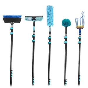 12ft Aluminum Telescopic Window Cleaning Brush Lightweight Strong Window Wiper Telescopic Duster