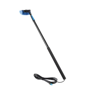 12inch Aluminum Telescopic Water Fed Solar Panel & Window Cleaning Brush with Ultra Soft Bristles