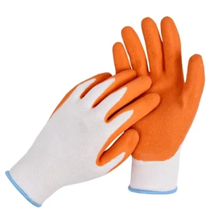 13 Gauge Polyester Seamless Knit Breathable Protective Hand Wear for Construction Masonry Industry Latex Coated Work Gloves