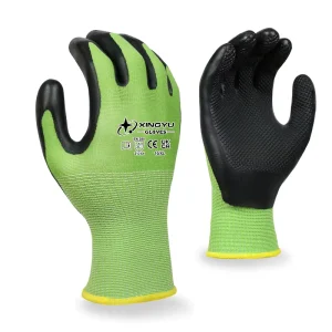 13G Embossed Pattern ECO-latex Non-slip Breathable Snug Fit Anti-abrasion Construction Warehouse Logistics Work Gloves