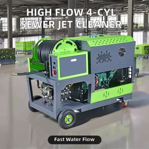 142L Min High Flow Rate 4 Cylinder Water Jet Drain Sewage Drain Cleaner Pressure Sewer JET Machine
