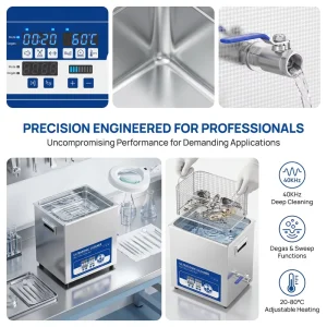 14L Laboratory Low Noise Ultrasonic Cleaner 200W 40KHz Degas Ultrasonic Washing Machine with 20~80℃ Heating and 30mins Timing