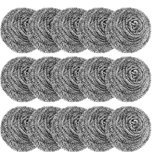 15 Stainless Steel Sponges Scrubber Scouring Pads for Kitchens Bathrooms Multi Purpose Stone Surfaces