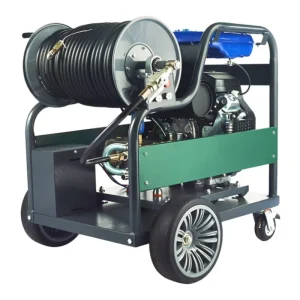150Bar Diesel Powered High Pressure Drain Cleaner Machine Pump Engine 120ft X 5/8 Inch Large Sewer Blockage Removal